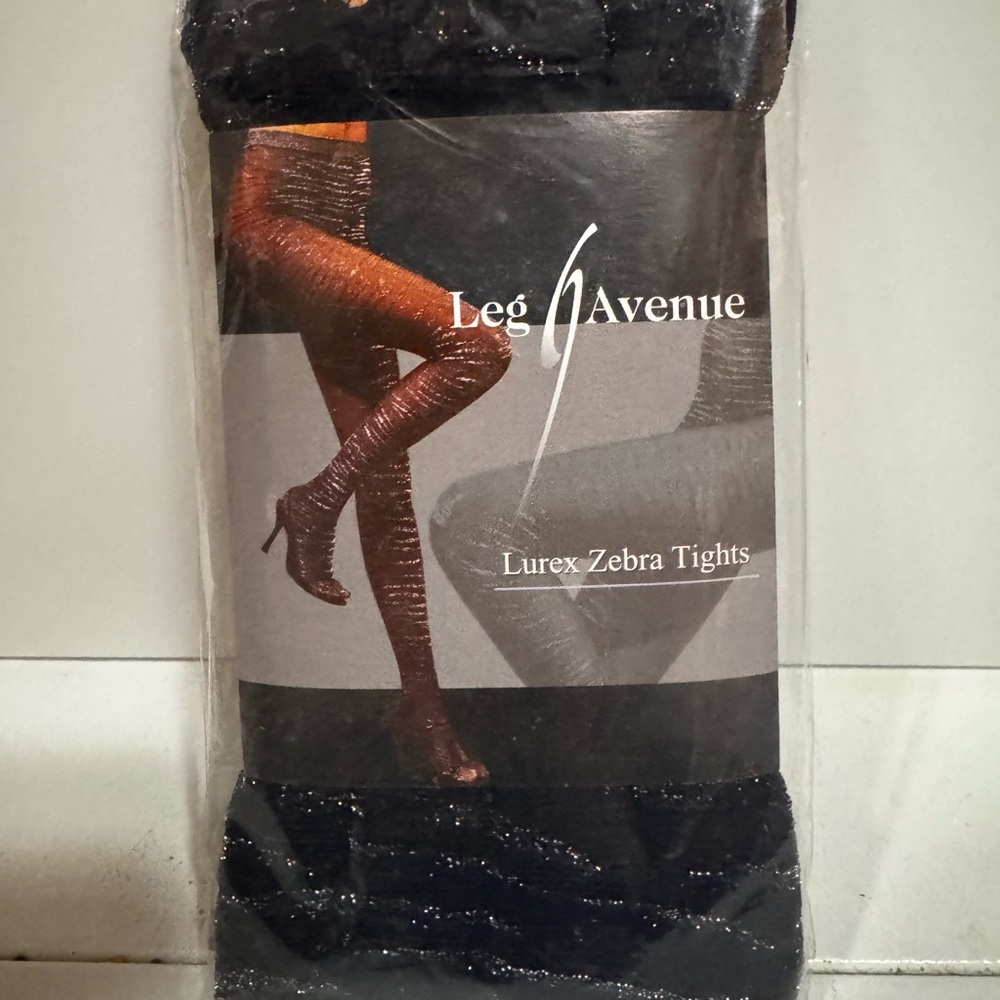 Leg Avenue Black Lurex Tights